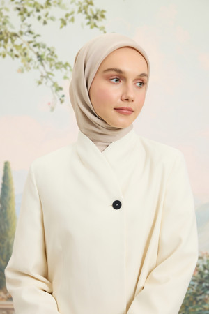 Floş Viskon Düz Eşarp Bej - Image 1