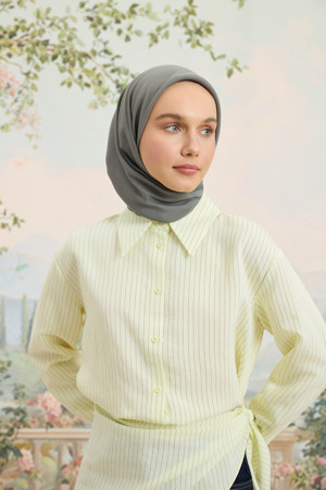 Floş Viskon Düz Eşarp Füme - Image 1