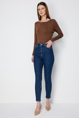 Ekol Kadın Dar Paça Beş Cep Kot Pantolon 4146 Indigo - Image 1