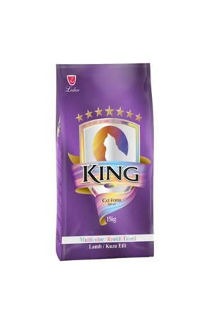 King Multicolor Renkli Taneli Kuzu Etli Yetişkin Kedi Maması 15 Kg - Image 1