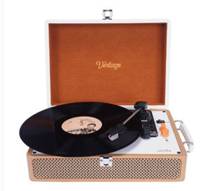 UMİE Vintage UM-P353 Pikap Bluetoothlu 3.5mm AUXIN&RCAO Destekli Müzik Kutusu - Image 1