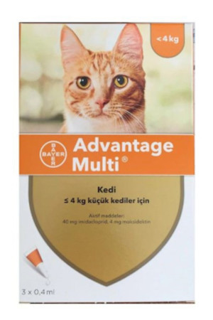 Bayer Advantage- Multi <4 Kg Kediler Için Damla (3 Pipet) (Stt:2026) - Image 1