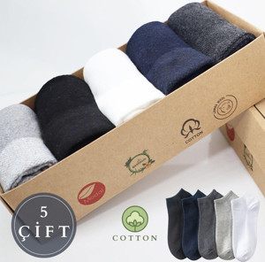 Erkek Çorap Pamuklu Extra Konforlu ve Yumuşak File Vedili Çorap Seti 5 Çift Kutulu - Image 1