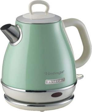 Ariete Vintage Elektrikli Su Isıtıcı 1 Litre Yeşil 2868/04 - Paslanmaz Çelik, Retro Kettle, 1630 Wat - Image 1