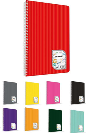 Çınar Colormaxi A4 72yp. Düz Plastik Kapak Spiralli Not Defteri / B46 - Image 1