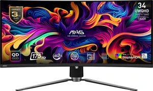Msı Mag 341Cqp Qd-Oled 34 3440X1440 175Hz 0.03 Ms Hdmı Dp Type-C Hdr 400 Curved 1800R Oled Gaming M - Image 1