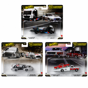Hot Wheels Premium Team Transport 89-91 Set Mercedes 300 SLR Ford Mustang RTR Corvair Yenko - Image 1