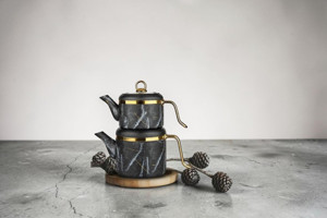 Sara Vintage Granit Çaydanlık - Image 1