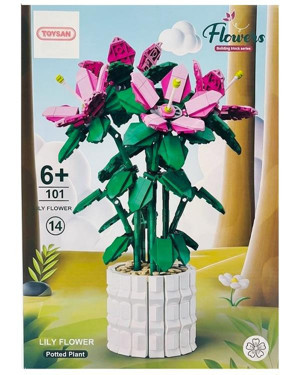 Toysan Flowers Saksılı Zambak Çiçeği Yapım Seti 1189 Parça - Image 1