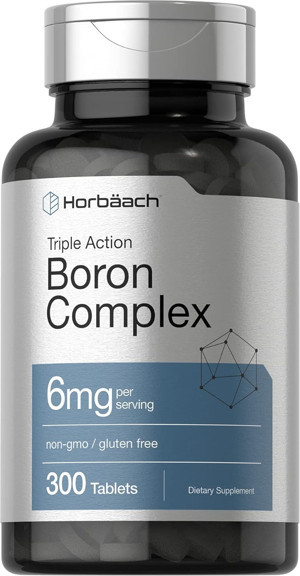 Horbaach Triple Boron Complex 6 mg 300 Tablet Boron Citrate, Boron Glycinate, Boron Asparate - Image 1