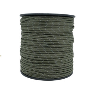 Mg Ropes Bileklik,Outdoor 4 mm Reflektörlü Paracord İp No:49 10 Metre Haki - Image 1