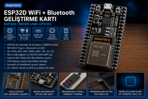 ESP32-D WiFi Bluetooth Geliştirme Kartı DevKitC V4 (Siyah PCB, USB Kablo Dahil) - Image 1