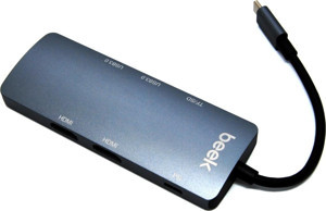 Beek BA-DCK-UC08DH USB Type C To 2xhdmı 4K Tft USB Pd 8 In 1 Docking Station - Image 1
