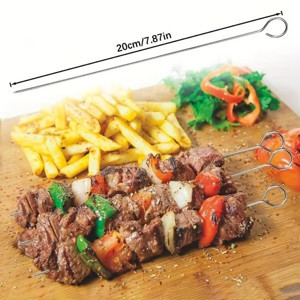 10'lu Paslanmaz Çelik Şiş Seti (20 cm) - Airfryer & Mangal - Image 1