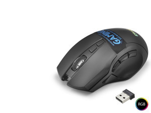 Dual Mode Kablosuz Mouse 2400 Dpi 9 Tuş 500Hz Rgb - Siyah W10 - Image 1