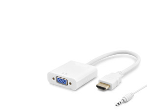 Hdmi To Vga Dişi Ses Çıkışlı Görüntü Dönüştürücü 1080P - Beyaz Hdx2019B - Image 1