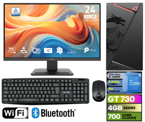 Şafak Bilgisayar Intel Core i5-12400F GT 730 4GB 16GB RAM 500GB NVMe SSD 23.8" 144Hz Monitör Kablosuz Klavye Mouse Set Windows 11 Hazır Sistem Masaüstü PC İş Ofis Eğitim Günlük Kullanım - Image 1