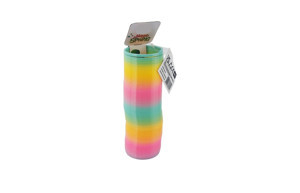 Gökkuşağı Renkli Uzun Boy Sert Plastik Stres Halkası, Rainbow Stres Yayı, El-Göz Koordinasyon Yayı 16CM - Image 1