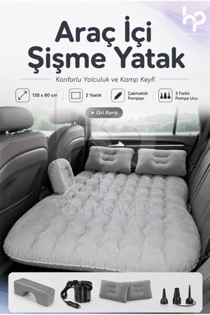 HOT POWER Araç İçi Şişme Araba Yatağı Kamp Seyahat Oto Arka Koltuk Yatağı - Image 1