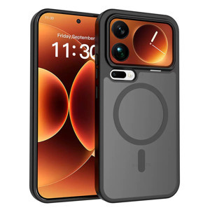 Maks Technology Mi 17 Pro Kılıf M-Safe Şarj Özellikli Kamera Korumalı MKST Lunex Kapak - Siyah - Image 1