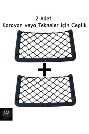 Dokya Mühendislik 2 Adet Fileli Siyah Ceplik. Araçlar, Tekneler Ve Karavan Eşya Cepliği. - Image 1