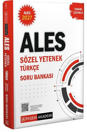 2027 ALES Sözel Yetenek Türkçe Tamamı Çözümlü Soru Bankası - Pegem Akademi Yayıncılık - Image 1