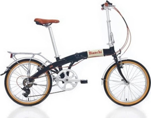 BIANCHI FOLDING NEW VINTAGE KATLANIR BİSİKLET 290H 20 JANT 7 VİTES SİYAH GLOSSY - Image 1