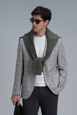 Dany Spor Erkek Blazer Ceket Slim Fit Gri - Image 1