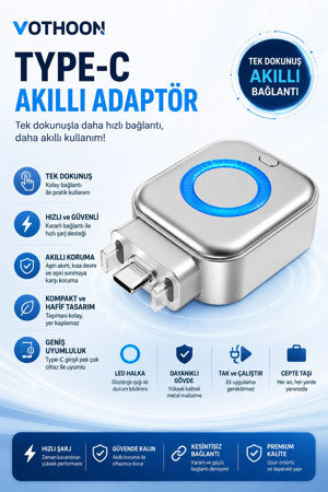 Akım Korumalı Type-C Akıllı Şarj Ayırıcı Otomatik Şarj Kesici Batarya Koruma Adaptörü Hızlı Şarj Des - Image 1