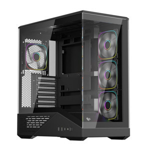 1ST PLAYER GM7 BTF SİYAH ARGB 4X12CM FAN TEMPERLİ CAM USB 3.0 TYPE-C ATX KASA - Image 1