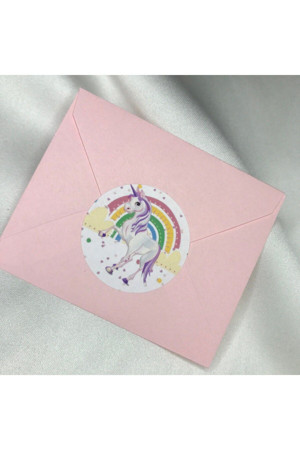 Unicorn Sticker Gökkuşağı Rainbow Hero Kids Tek Boynuzlu At Çocuk Etiketi 4 Cm 100 Adet - Image 1