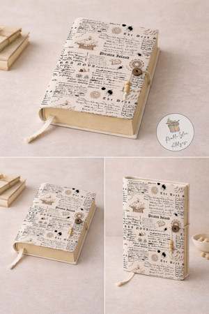 Renkli İzler Atölyesi Vintage Retro & Aesthetic Series Desenli Kitap Kılıfı | A5 Kitap Koruyucu - Image 1