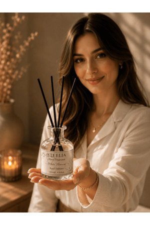 Steelia 2’Li Premium Oda Kokusu Seti | White Flowers | 550 Ml Oda Spreyi + 120 Ml Bambu Oda Kokusu - Image 1