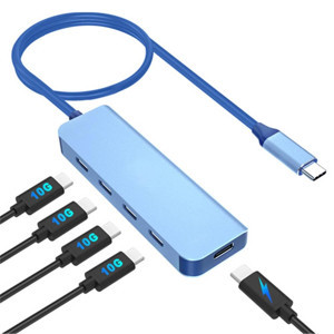 Vcom CUE11s Type-C To 4-Usb-C (10GBps)+Pd 3.0 100W Mavi Çoklayıcı (KDO) - Image 1