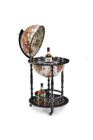 It-Sold Zoffoli İtalyan Vulcano Ayaklı Tekerlekli Atlas Küre Bar Vintage İçki Dolabı Servis Arabası - Image 1
