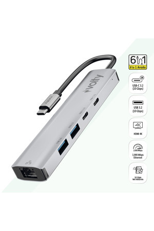 Type-C Çoğaltıcı Hub 5 in 1 | 1000Mbps Ethernet, 4K HDMI, 10Gbps, 100W PD (V0301005) - Image 1