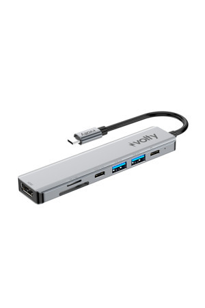 Type-C Çoğaltıcı Hub 7 in 1 | 4K HDMI, 100W PD, SD/TF, USB 3.0, Alüminyum (V0301004) - Image 1