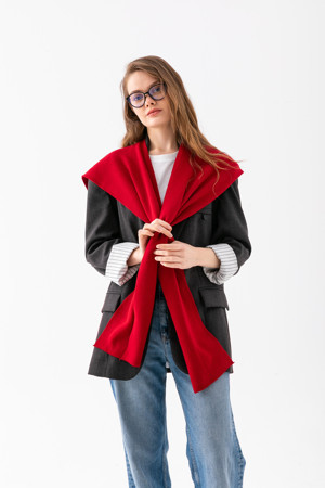 My Vintage Kare Parçalı Patchwork Atkı - Spor Triko Örme Omuz Atkısı | Unisex Boho Şal - Atkı - Image 1