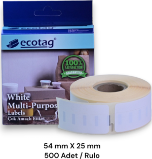 Ecotag Dymo Muadili LW Etiket 54 mm x 25 mm - 11352 - 500 Adet - Image 1