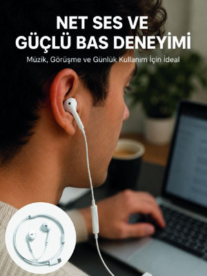 Kablolu Type C Kulak İçi Kulaklık Kristal Netliğinde Ses Kalitesi Yeni Nesil - Image 1