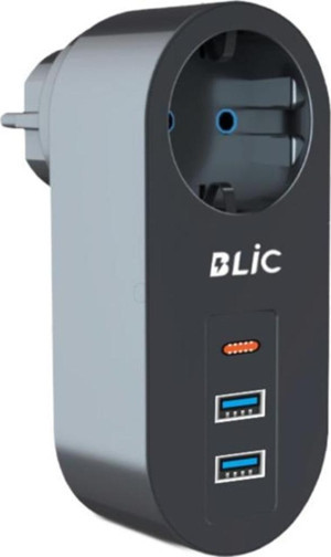 Blic Termal Akım Korumalı, Isıya Dayanıklı Tekli Priz 2xUSB 1xType C FTR-07 - Image 1
