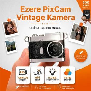 Northcity Vintage Kamera | Ezere PixCam Mini Dijital Kamera - 1080P HD Selfie Vlog Kamerası - Image 1