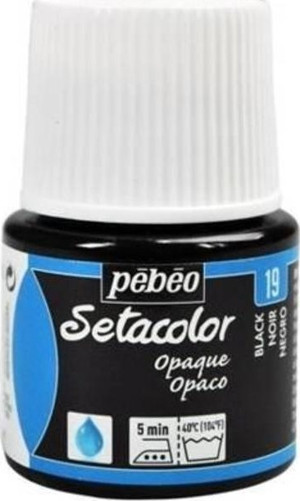 Pebeo Setacolor Opak Kumaş Boyası 19 BLACK - Image 1
