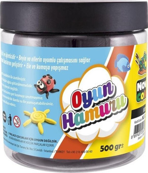 Nova Color Oyun Hamuru Tek Renk Kova 500 gr. Siyah - Image 1