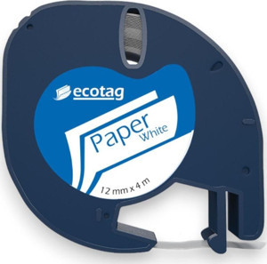 Ecotag Dymo Muadili Şerit Etiket Kağıt Beyaz 12 mm x 4 mt - Image 1