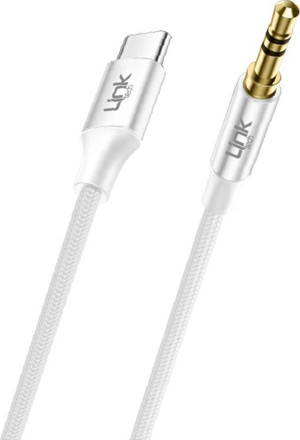 LinkTech A586 Type-C - 3.5mm AUX Kablo 1mt Beyaz - Image 1