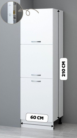 Fly Mobilya Fly 60 Cm Beyaz Melamin Boy Dolabı - Image 1