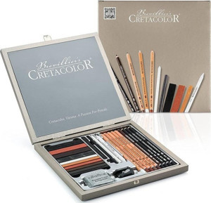 Cretacolor Black & White Box Ahşap Kutulu Profesyonel Çizim Seti 25 Parça (400 25) - Image 1