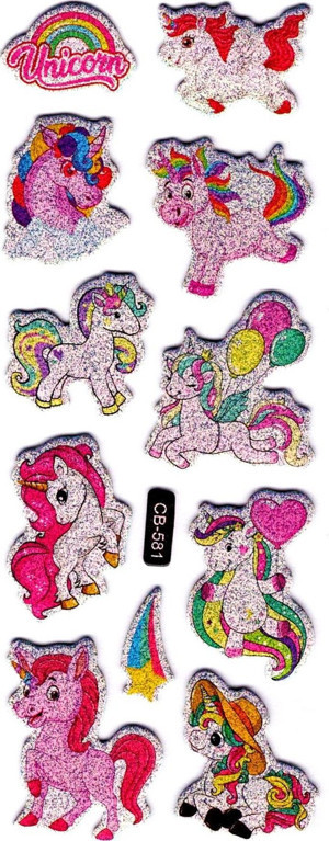 Sticker Kabartmalı Sticker Defter, Planlayıcı Etiket - (cb-581) 16x7 cm- Unicornlar - Image 1