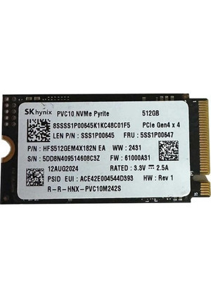 SK hynix PVC10 2242 512GB NVMe M.2 2242 PCIe 4.0 Okuma 5100 MB/s Yazma 2200 MB/s